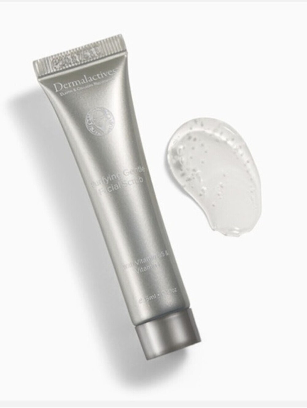 Dermalactives Purifying Gentle Facial Scrub w/Vit B5 & E, 15ml, Travel Size, New